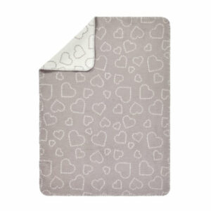 ALVI Babydecke Baumwolle Hearts grey