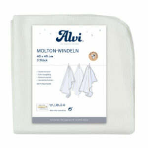 Alvi® Molton-Windeln 3er Pack weiß 40 x 40 cm