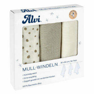 Alvi® Mullwindeln 3er Pack Aqua Dot 80 x 80 cm