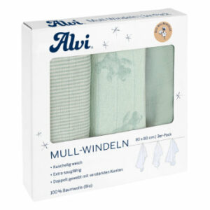 Alvi® Mullwindeln 3er Pack Teddy 1961 80 x 80 cm