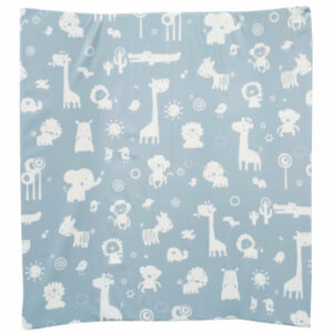 Alvi Wickelauflage 2stg. Keil Folie Zootiere puderblau 68 x 60 cm