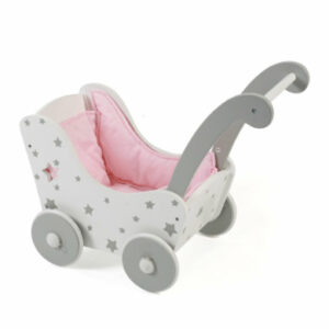 BAYER CHIC 2000 Holz-Puppenwagen Stars grau