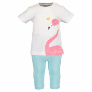 BLUE SEVEN Girls 2er Set T-Shirt + Capri Hose Weiss