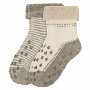 Camano Socken Baby Crawling ABS 2er-Pack grey melange