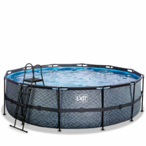 EXIT Frame Pool ø488x122cm (12v Filterpumpe) – Grau