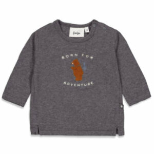 Feetje Langarmshirt Adventure Griddly Bear Antraciet Melange