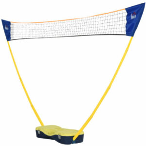 HOMCOM Badmintonnetz mit 4 Schlägern gelb