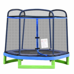 HOMCOM Kinder Trampolin mit PE Netz bunt