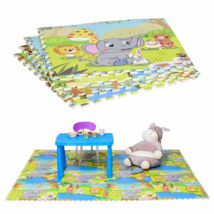 HOMCOM Puzzlematte 16-teilig mehrfarbig (Tiere)