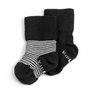 KipKep Stay-On Socken 2er-Pack Black-n-White Striped