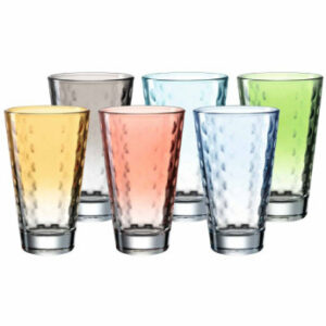 Leonardo Trinkgläser Optic 300 ml 6er Set bunt