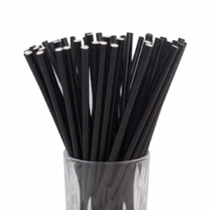 Luxentu Papier-Trinkhalme Einfarbig 19.7 cm 100er Set schwarz