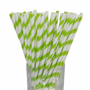 Luxentu Papier-Trinkhalme Gestreift 19.7 cm 100er Set grün