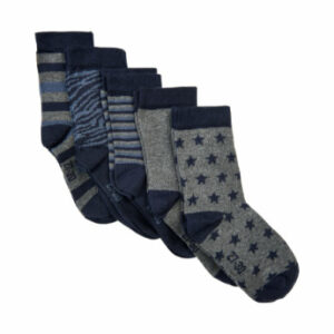 Minymo Socken 5er-Pack Muster Hell Grau