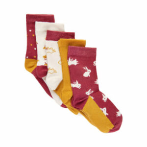 Minymo Socken 5er-Pack Muster Roan Rouge