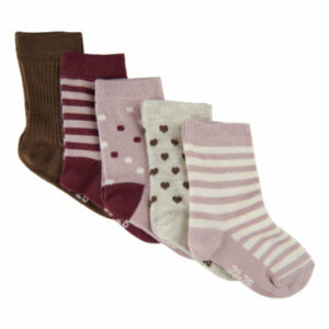 Minymo Socken 5er-Pack Muster Rose Smoke