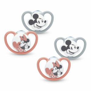 NUK Schnuller Space Disney Mickey 0-6 Monate 4 Stk. in grau/rot