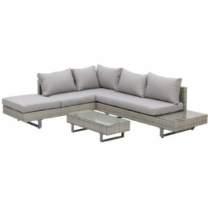 Outsunny Rattansofa Set mit Tisch grau