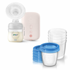 Philips Avent elektrische Milchpumpe SCF395/11 inkl. Aufbewahrungssystem für Muttermilch SCF619/05