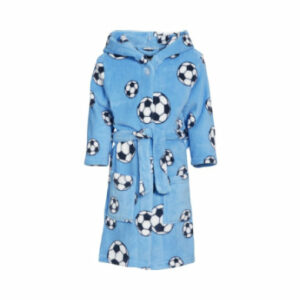 Playshoes Fleece-Bademantel Fußball blau