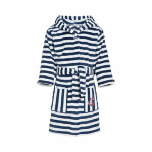 Playshoes Fleece-Bademantel Streifen maritim