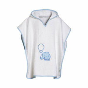 Playshoes Frottee-Poncho Elefant weiß-blau