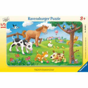 Ravensburger Rahmenpuzzle - Knuffige Tierfreunde 15 Teile