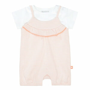 STACCATO Strampler+Shirt soft peach gestreift