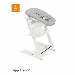 STOKKE® Tripp Trapp® Hochstuhl Buche weiß inkl. Newborn Set™ Grey