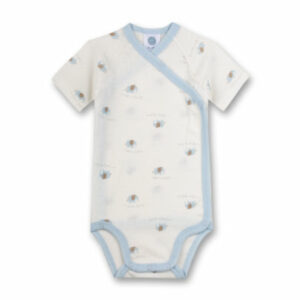 Sanetta Kurzarm-Wickelbody Elefant offwhite