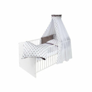 Schardt Komplettbett Classic White Big Stars grau 70 cm x 140 cm