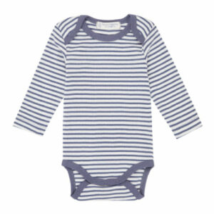 Sense Organics Langarmbody blue-grey stripes