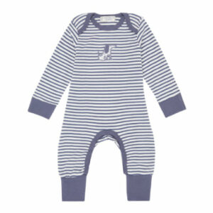 Sense Organics Strampler blue-grey stripes