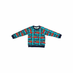 Smafolk Sweatshirt mit Feuerwehrauto Blue Atoll