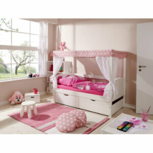 TiCAA Himmelbett Mini 2 Schubladen Stern Rosa