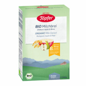 Töpfer Bio-Milchbrei Dreikorn Apfel & Birne 200 g ab dem 6. Monat