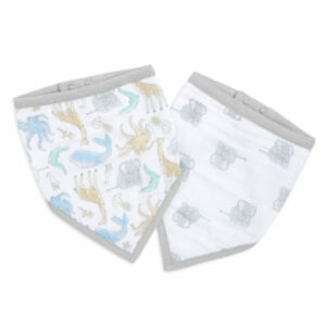 aden + anais™ essentials Baumwoll-Musselin-Bandana / Lätzchen natural history 2er Pack