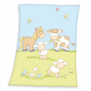 babybest® Kinderdecke Bauernhoftiere 75 x 100 cm