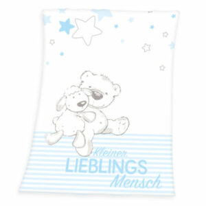 babybest® Microfaserflauschdecke Kleiner Lieblingsmensch blau