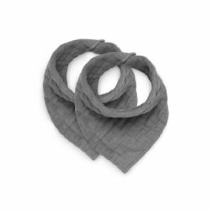 jollein Lätzchen bandana wrinkled storm grey 2er Pack