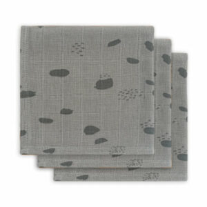 jollein Mull Mundtuch Spot storm grey 3er Pack