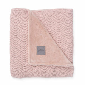 jollein Strickdecke River knit pale pink coral fleece 100 x 150 cm