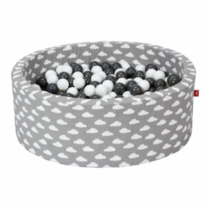 knorr® toys Bällebad soft - Grey white clouds - 300 balls grey/creme