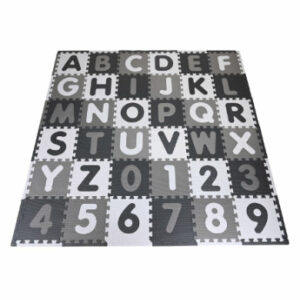 knorr® toys Puzzlematte - Alphabet + Zahlen grau-weiß