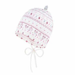 maximo Girls Beanie Nickyplüsch wollweiß-bordeaux