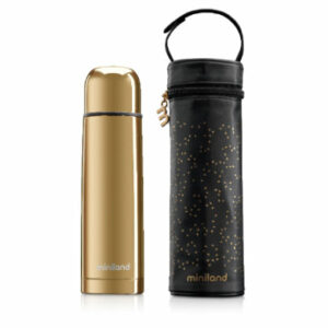 miniland deluxe thermos Thermosflasche mit Isoliertasche gold 500ml
