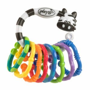 playgro Beißring-Rasselkette Zebra 9-tlg.