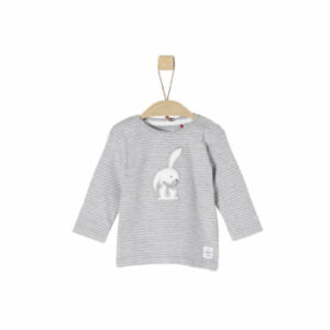 s.Oliver Girls Langarmshirt light grey melange stripes