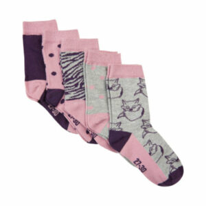 Minymo Socken 5er-Pack Muster dusky orchid