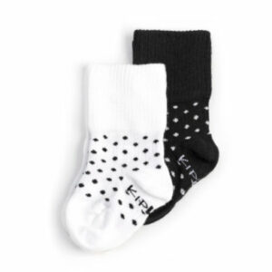 KipKep Stay-On Socken 2er-Pack Black-n-White Dotted